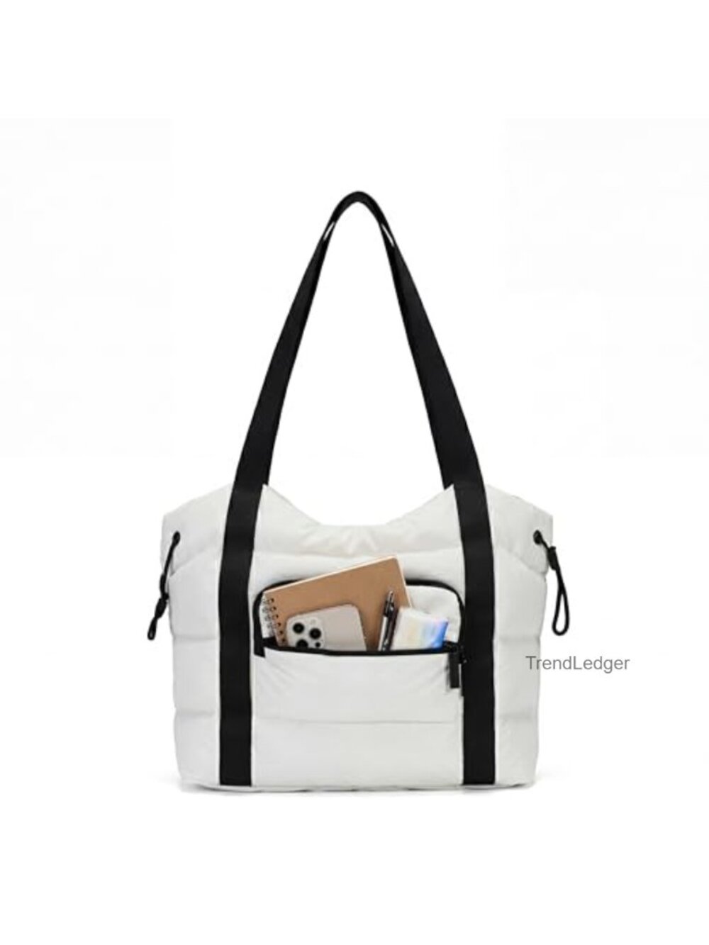 Quilted Puffer Tote Bag Lightweight Shoulder Bag Multiple Pockets